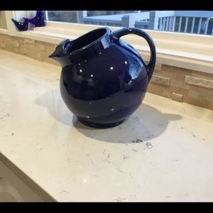 Vintage Fiestaware Cabalt Blue Stoneware Pitcher
